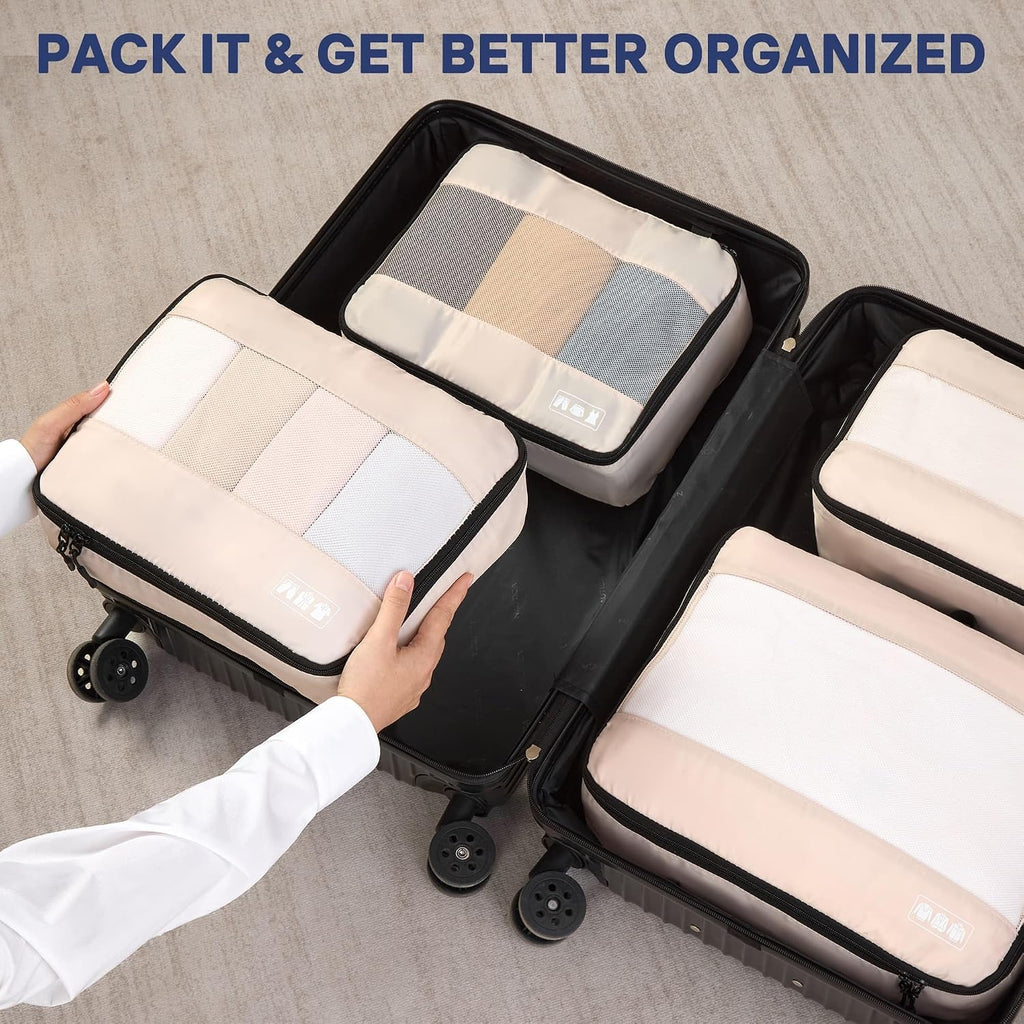 MURISE Packwuerfel 8er Set Koffer Organizer Reise Packtaschen Schwarz