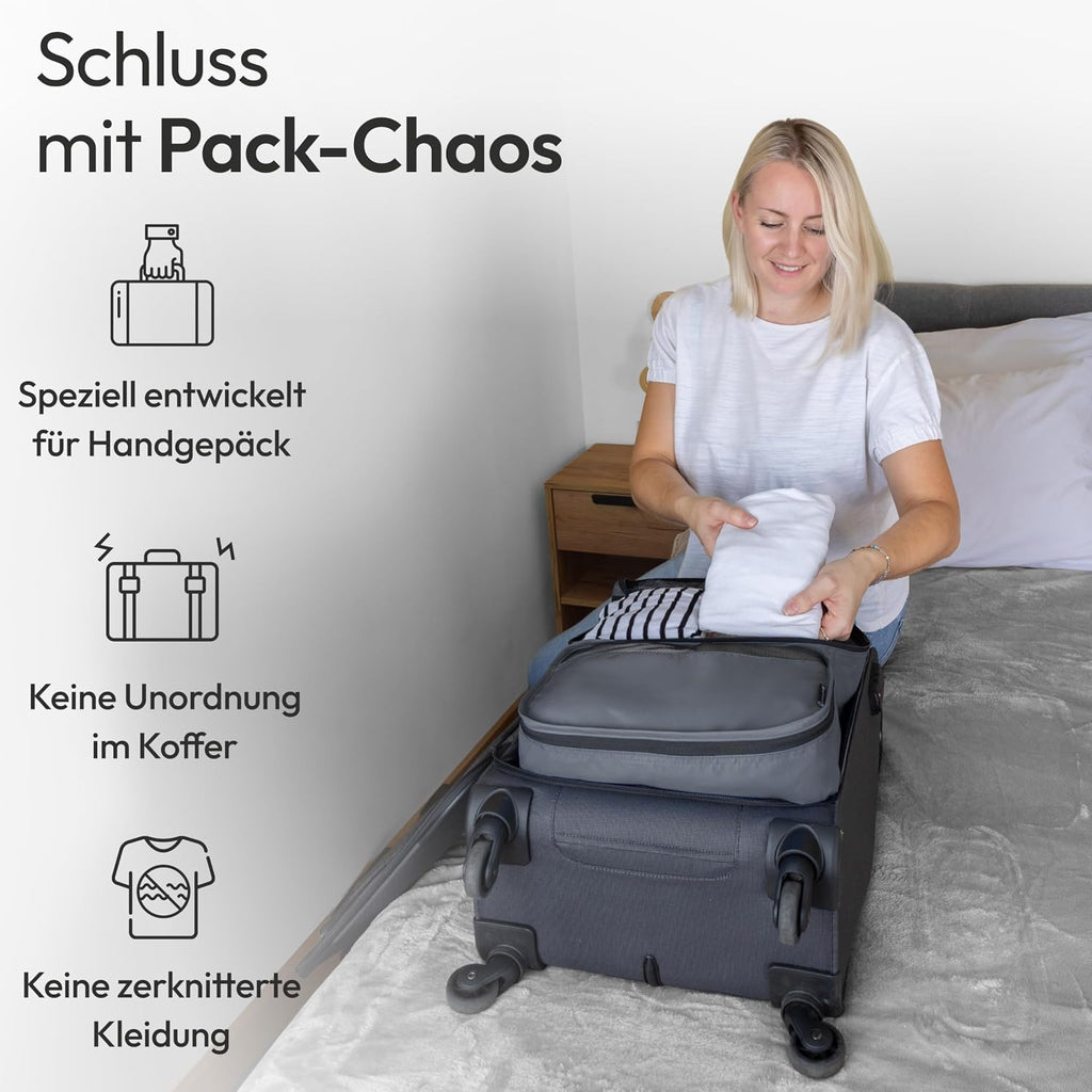 5er Koffer Organizer Set Packing Cubes Reisebeutel Beige
