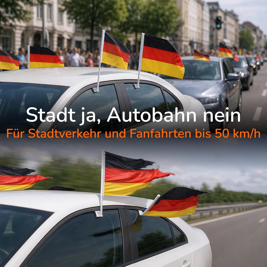Upgrade4cars 2x Deutschland Autofahne 45x30 cm Schwarz Rot Gold Fanartikel