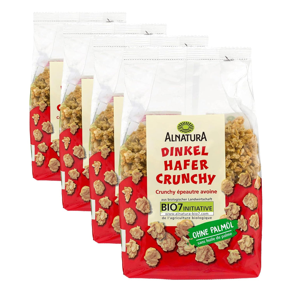 Dinkel Hafer Crunchy Knuspermuesli Fruehstueck verschiedene Sorten