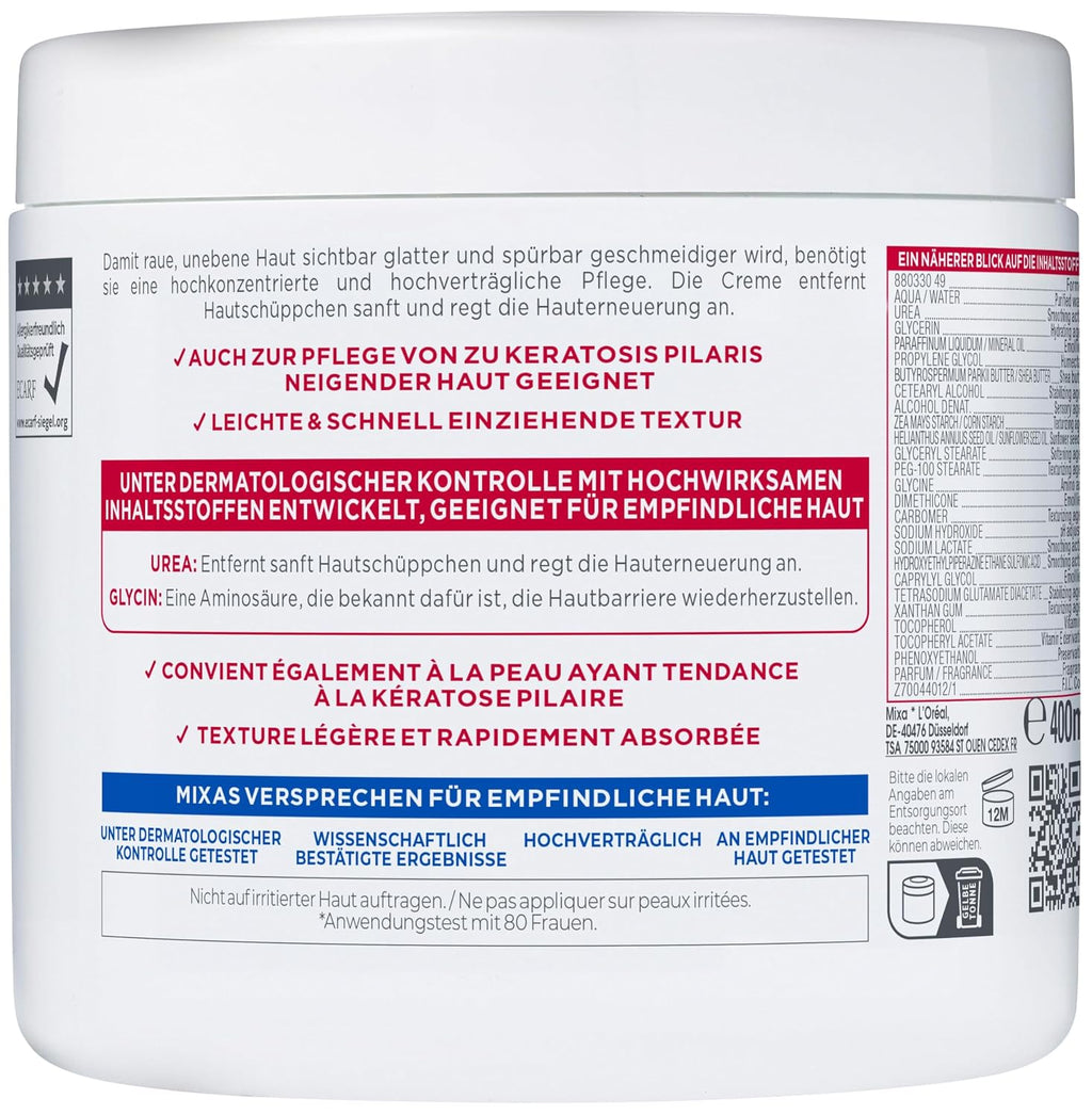 Mixa Urea Cica Repair Koerpercreme 400 ml fuer trockene rissige Haut