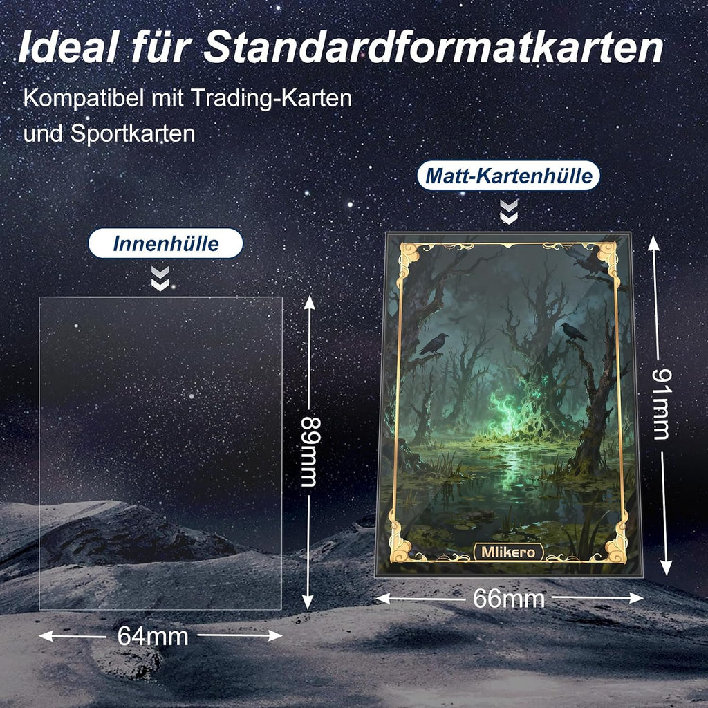 Mlikero Kartenhuellen 66×91 mm 500 Stueck 5 Farben Sleeves fuer Sammelkarten