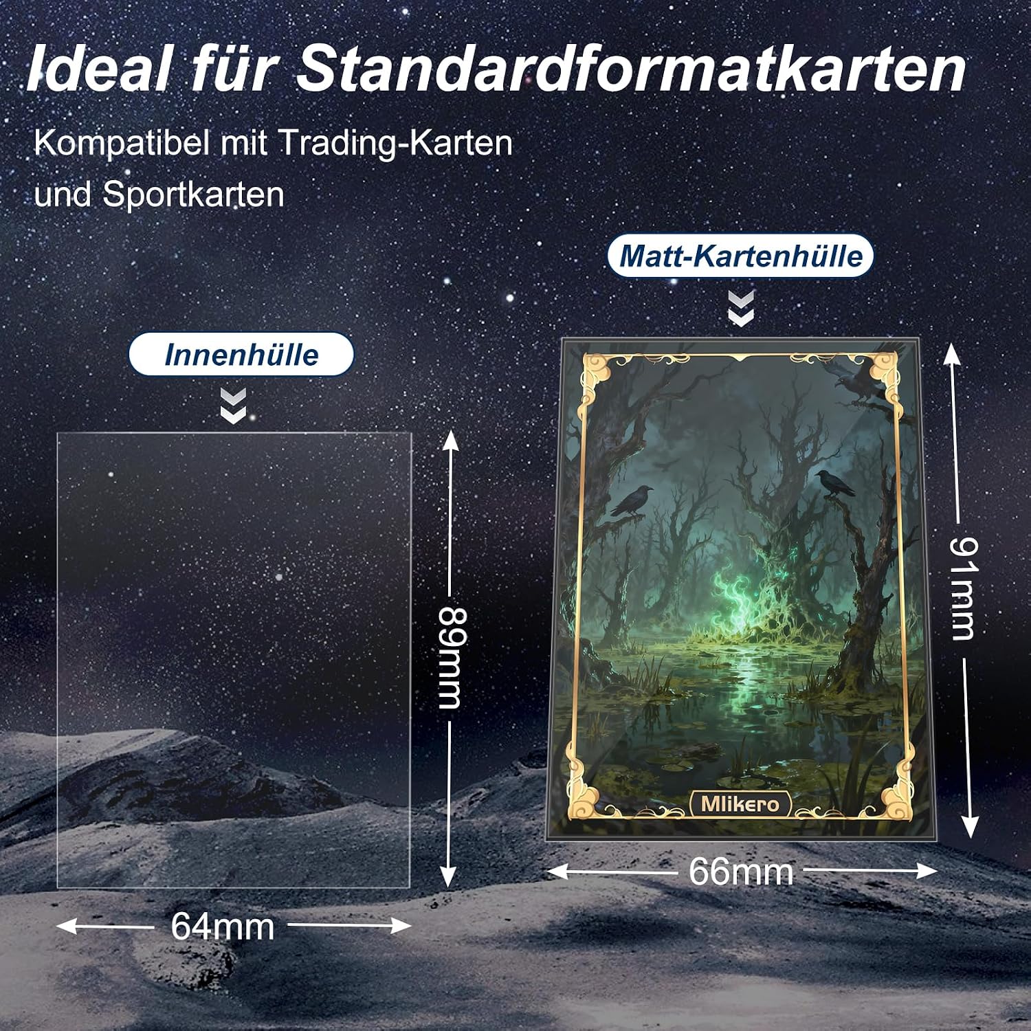 Mlikero Kartenhuellen 66×91 mm 500 Stueck 5 Farben Sleeves fuer Sammelkarten