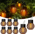 GIGALUMI Solar Haengeleuchte flackernde Flamme 8er Set wasserdicht fuer Aussen