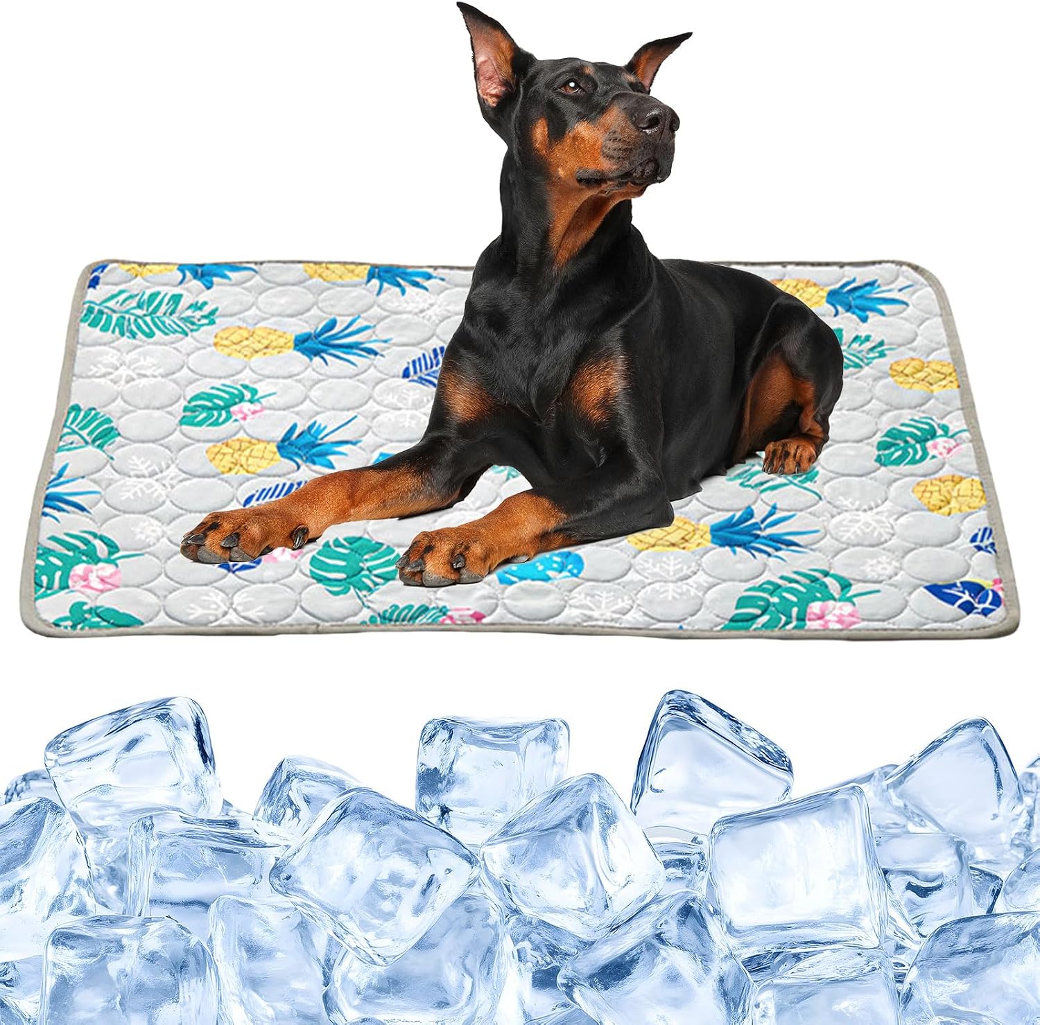 Selbstkuehlende Kuehlmatte fuer Hund & Katze 100x70 cm Grau - Outdoor/Auto/Innen