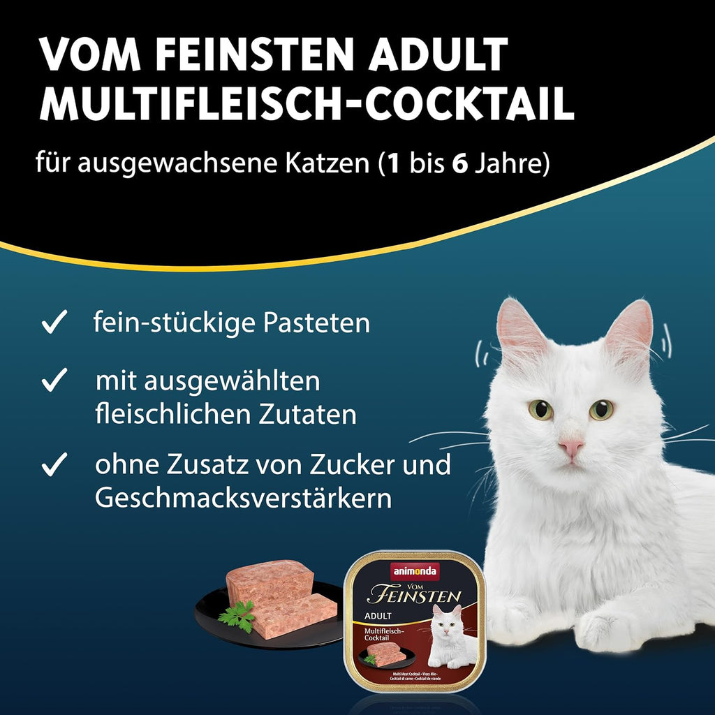 animonda Vom Feinsten Adult Gefluegel+Kalb Katzenfutter 32x100g, verschiedene Sor