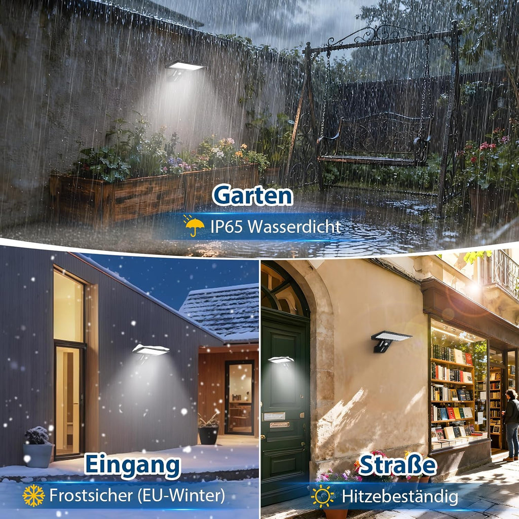 JESLED Solar Wandleuchte Aussen 90 LED mit Bewegungsmelder 4 Modi, 2 Stueck