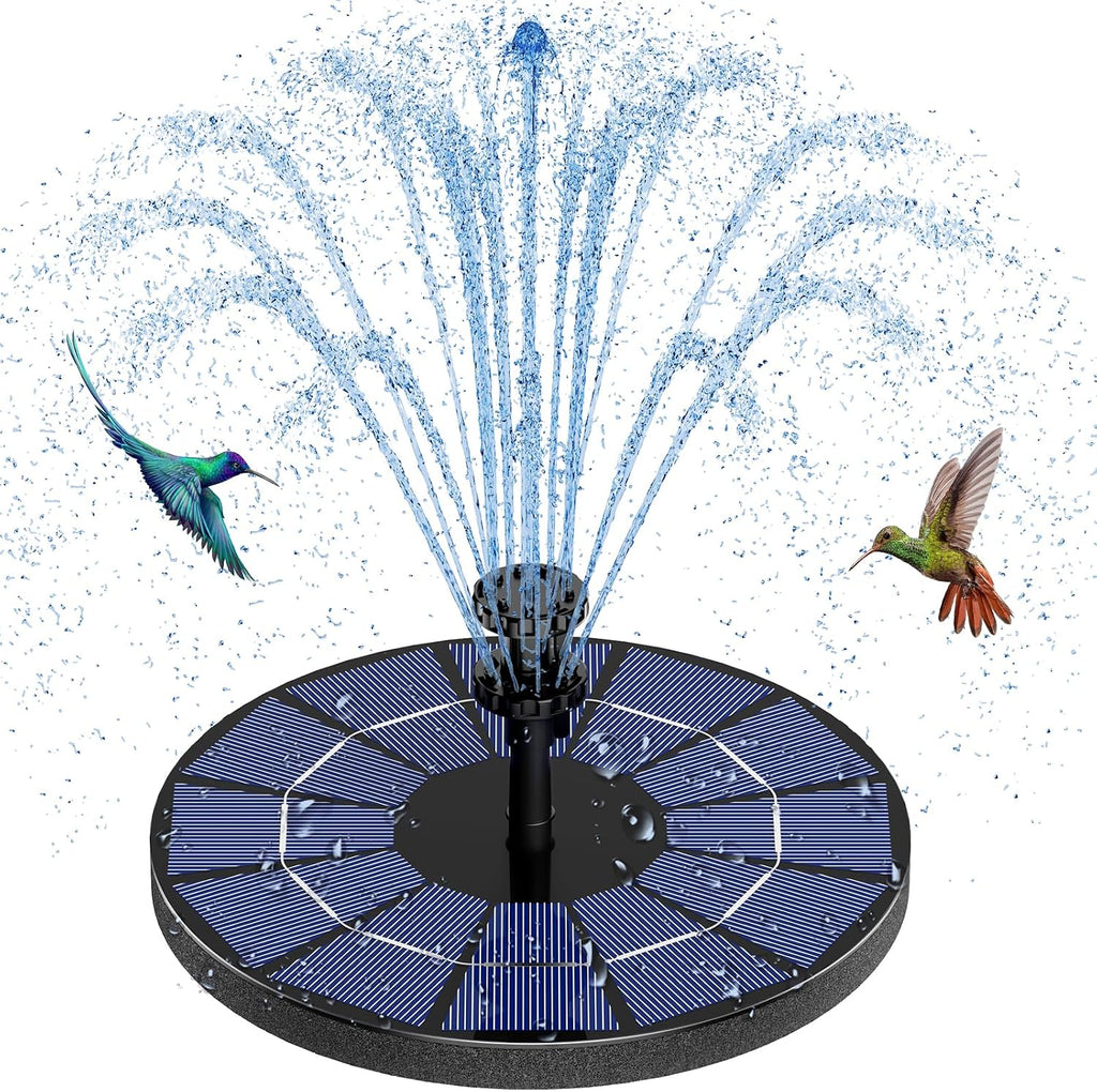 AISITIN Solarbrunnen 6 Sprueh‑Effekte schwimmende Teichpumpe 160mm-182mm
