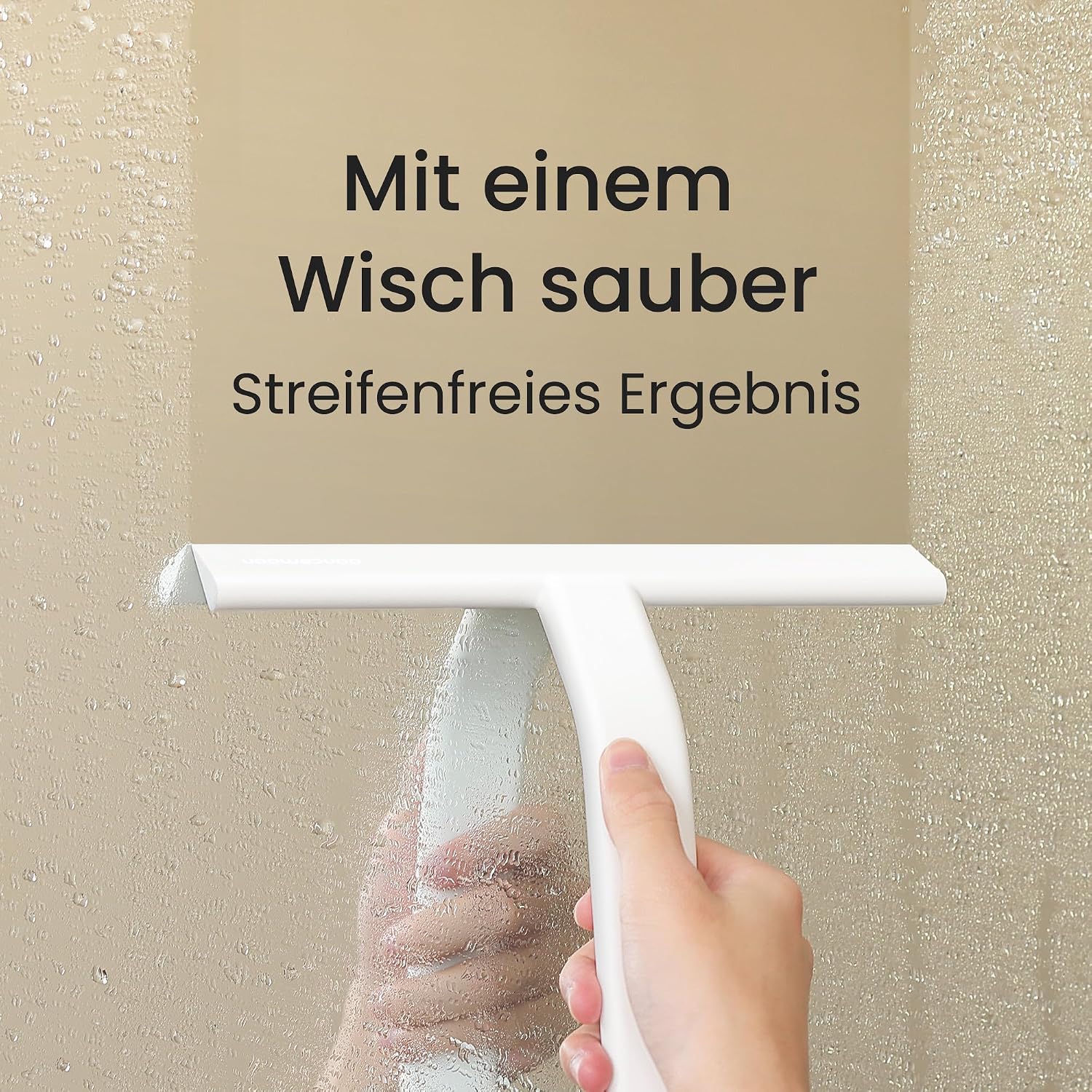 Duschabzieher Silikon 25 cm Schwarz mit Haken fuer Dusche und Fenster