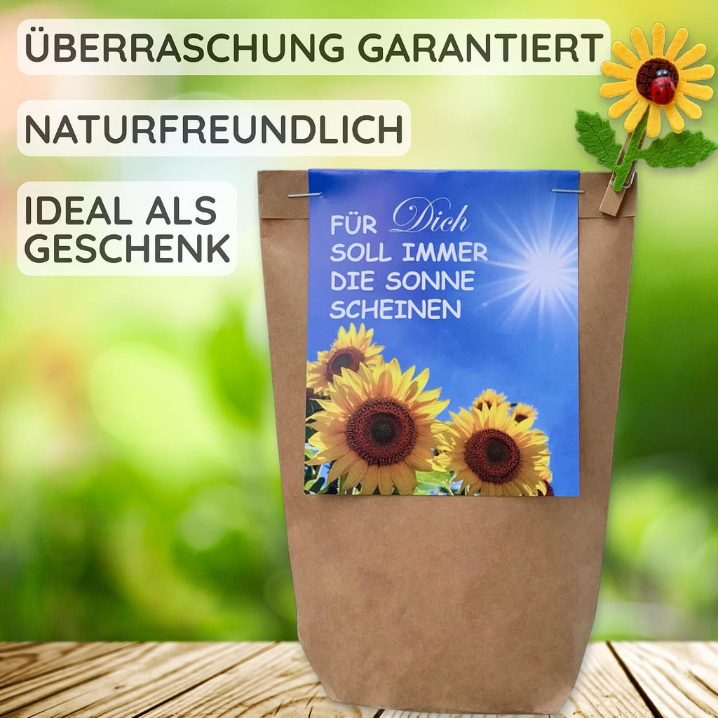 Sonnenblumen Anzuchtset Pflanzset Geschenk fuer Frauen mit Zubehoer