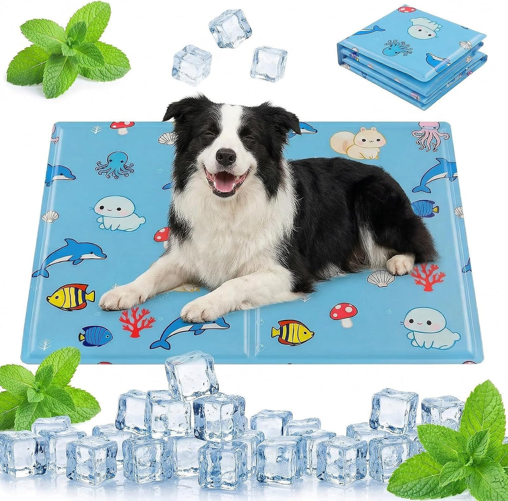 Qoosea Kuehlmatte fuer Hunde und Katzen 50x65 cm Selbstkuehlendes Gel 4cm-65cm