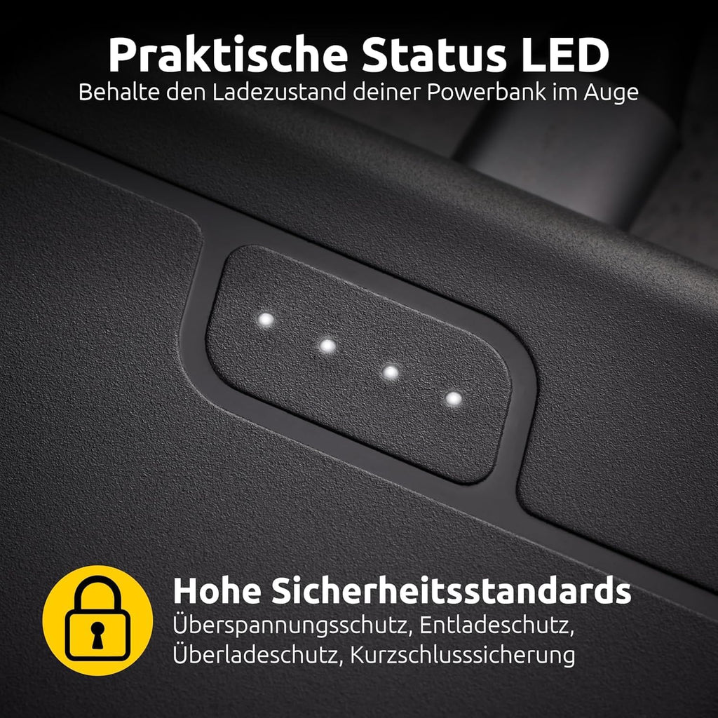 Intenso B10000 Powerbank 10000 mAh USB-C 2x USB-A LED-Anzeige schwarz
