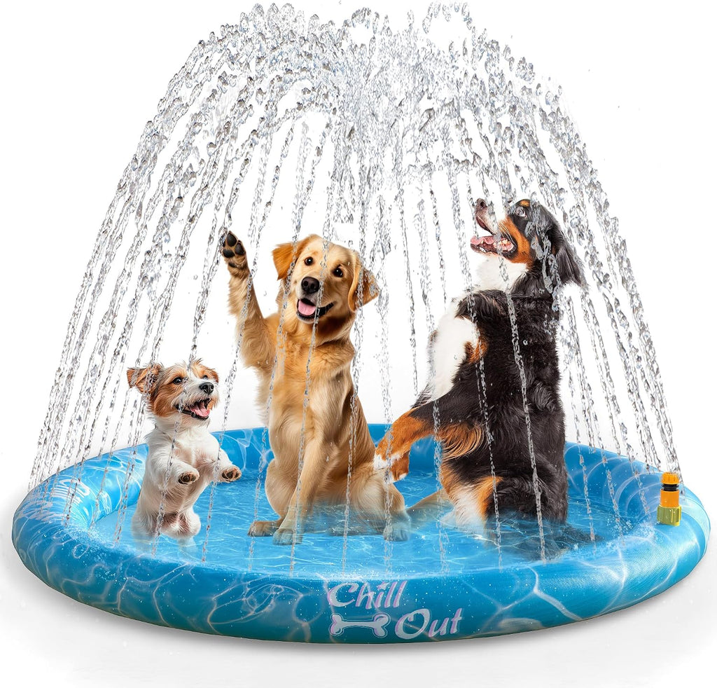 ALL FOR PAWS Hund Wasserpad Sprinkler Matte 130cm-150cm kuehlend rutschfest