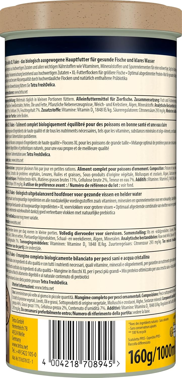 TetraMin XL Flockenfutter 1 L Dose fuer groessere Zierfische gesundes Wachstum