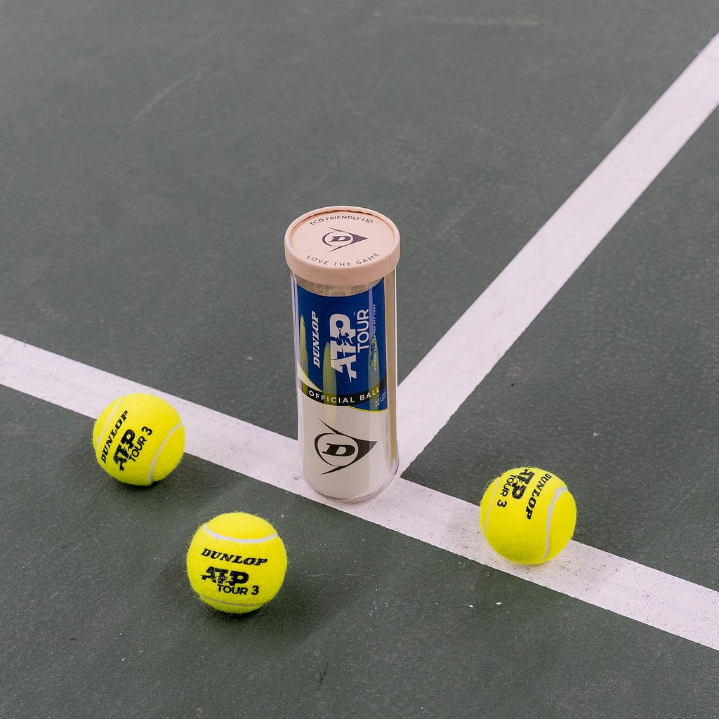 Dunlop ATP Tour Tennisbaelle 4er Dose fuer Sandplatz Hartplatz Rasen