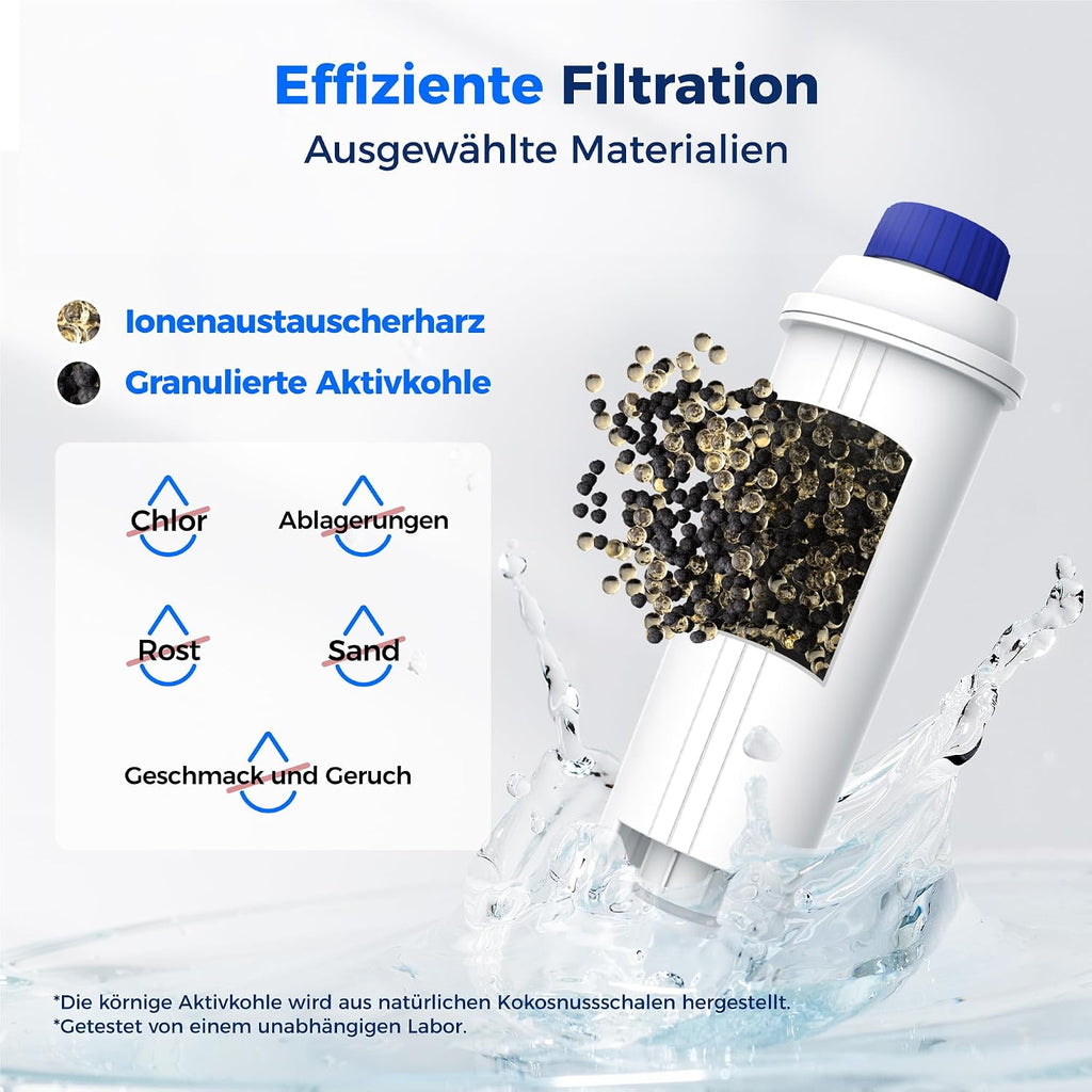 Waterdrop Kaffeefilter kompatibel De'Longhi DLSC002 Magnifica (4 Stueck)