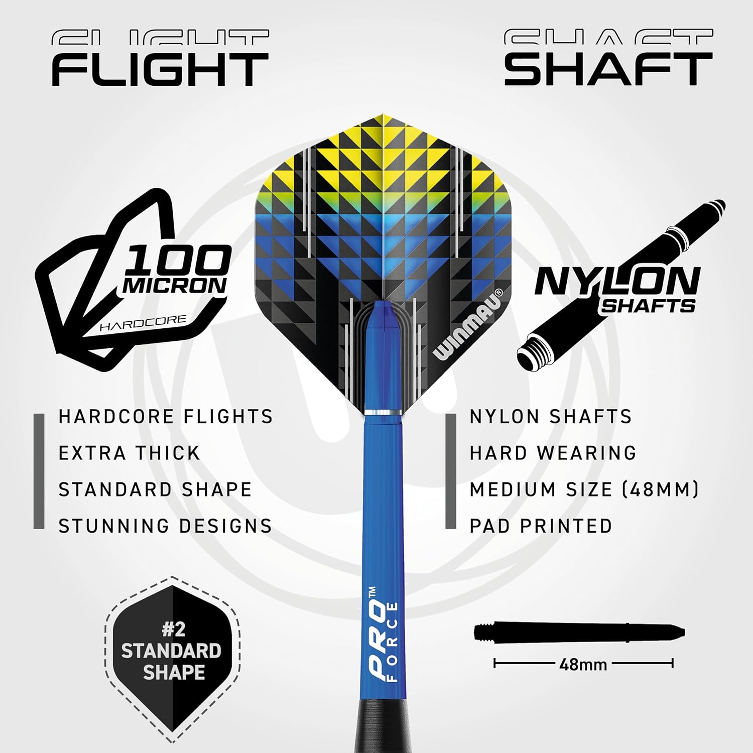Winmau Cadet Twinset Steeldarts 19 g Set mit Flights und Schaeften