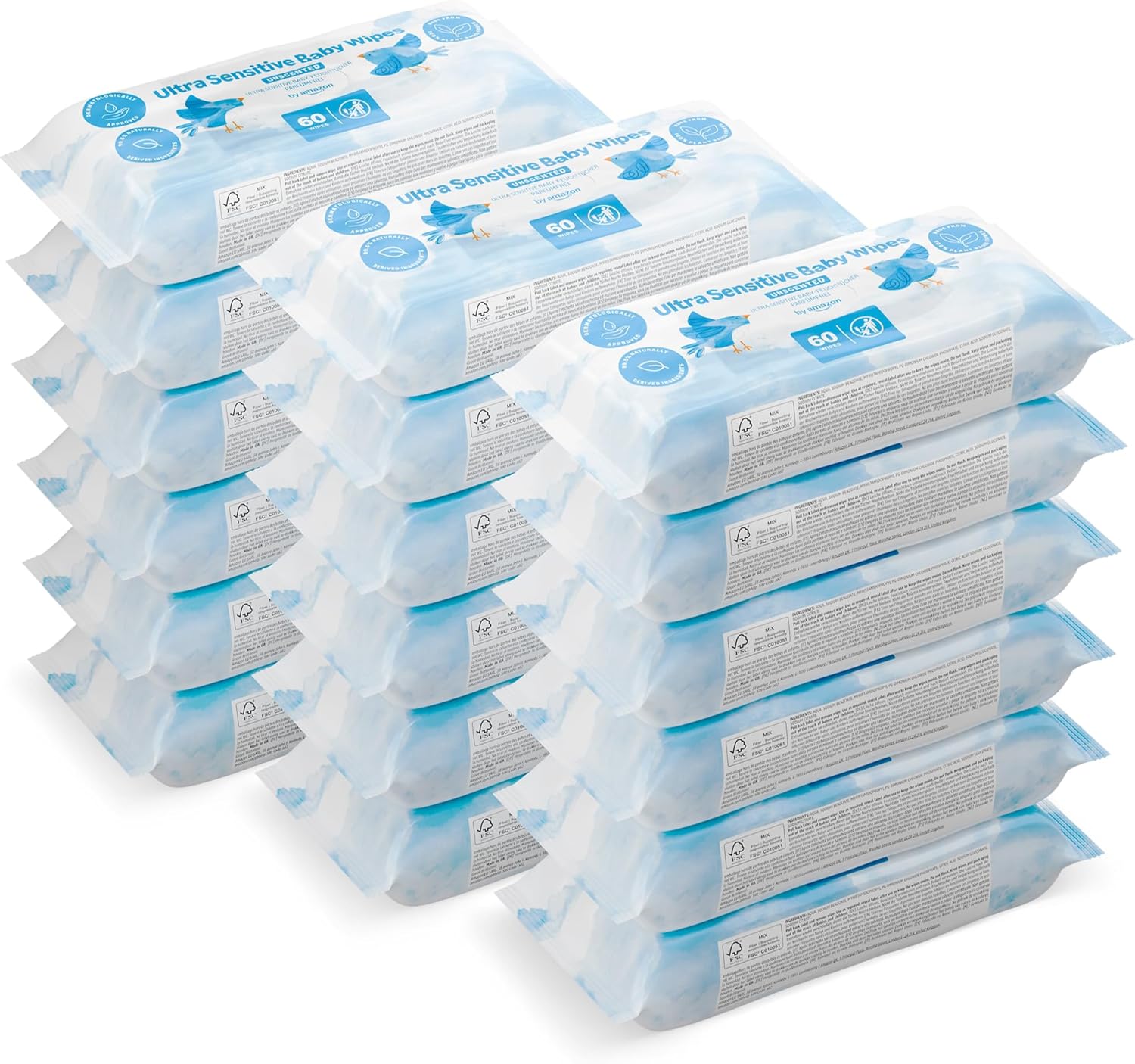 Ultrasensitive Baby Feuchttuecher 1080 Stueck 99% Wasser unparfuemiert