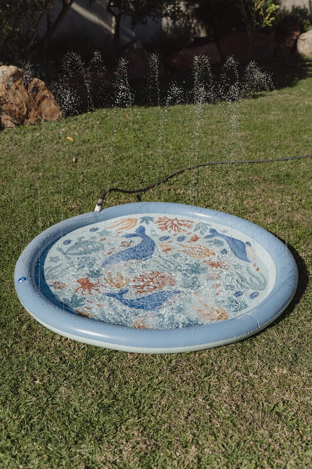 Little Dutch Sprinkler Wasser-Spielmatte 150 cm Ocean World blau ab 2 Jahre