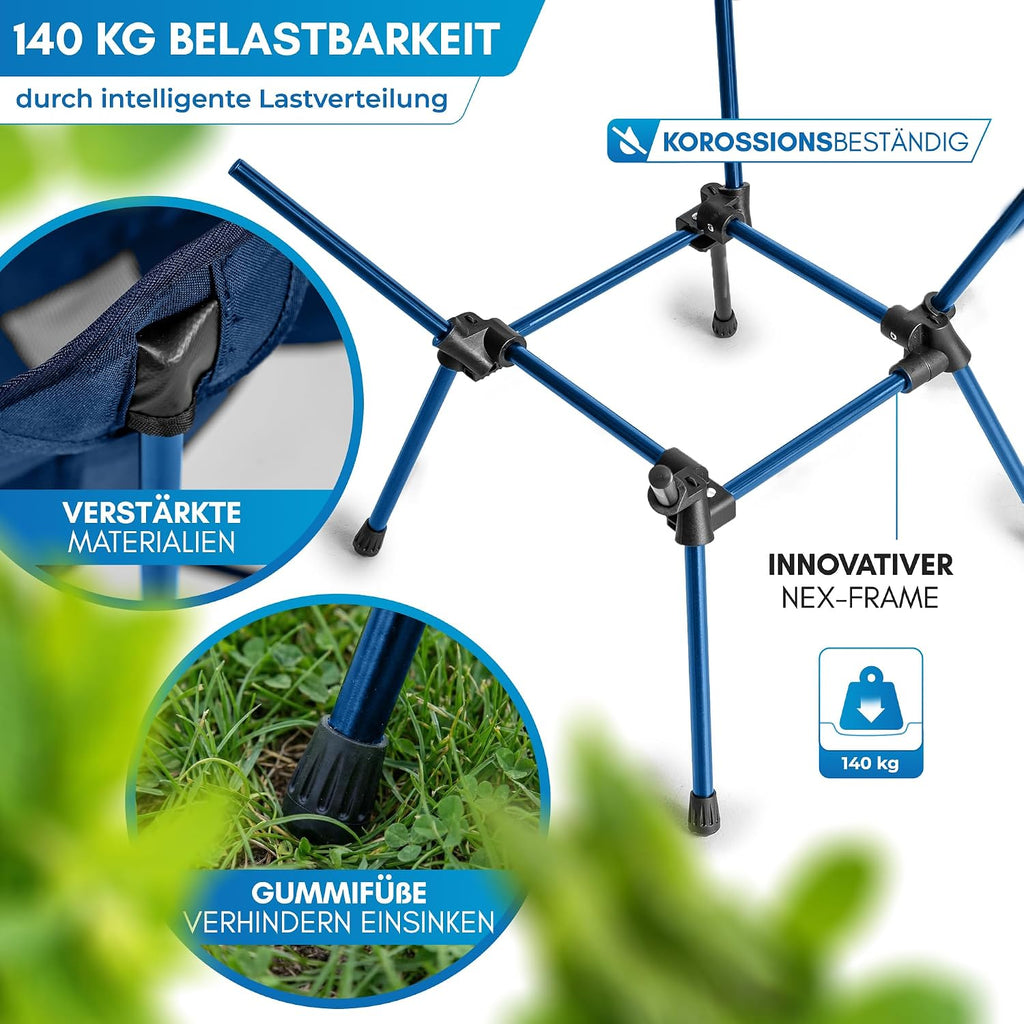 NORDMUT Campingstuhl ultraleicht klappbar Aluminium bis klein