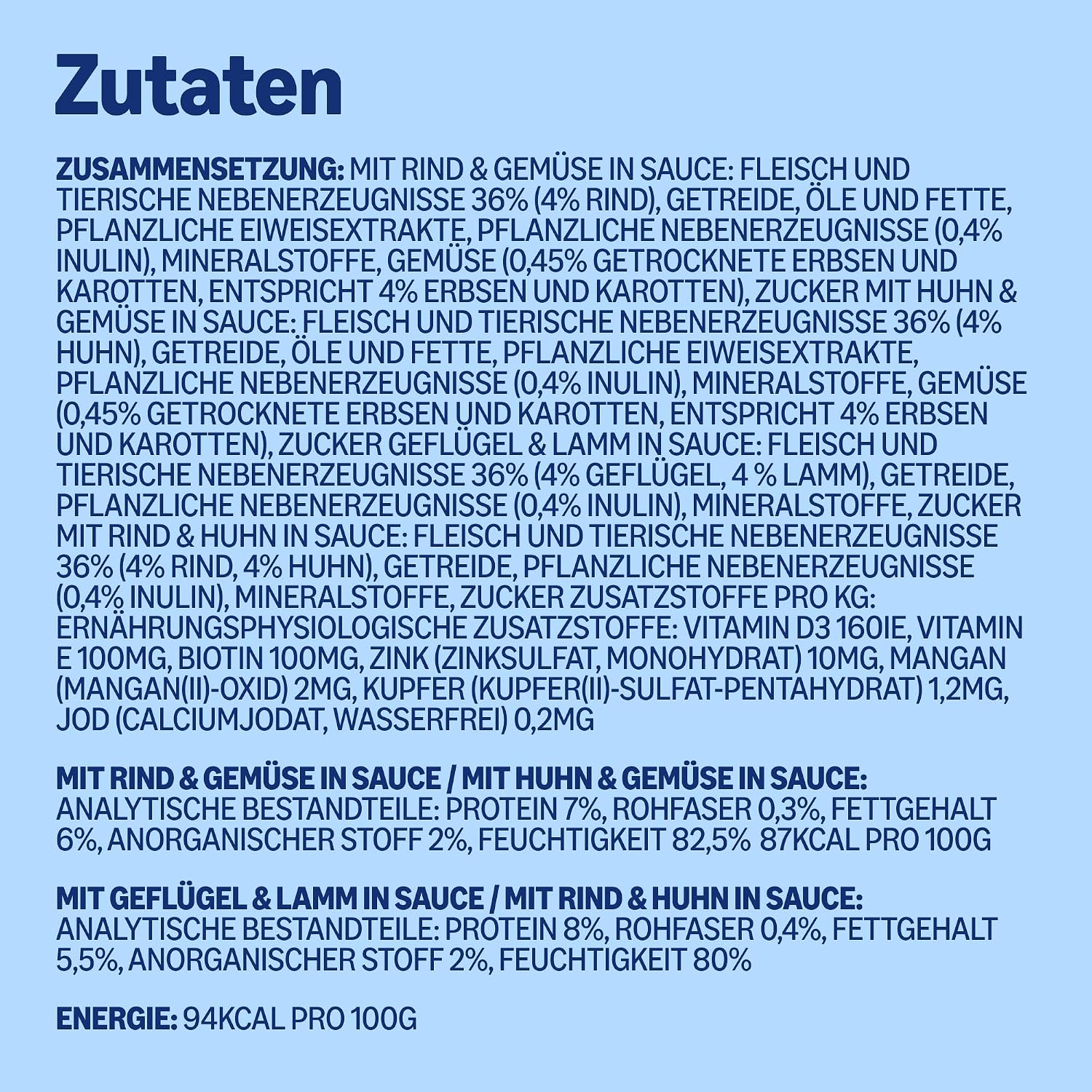 Hundenassfutter Packung verschiedene Sorten Fleischauswahl 12er-96er