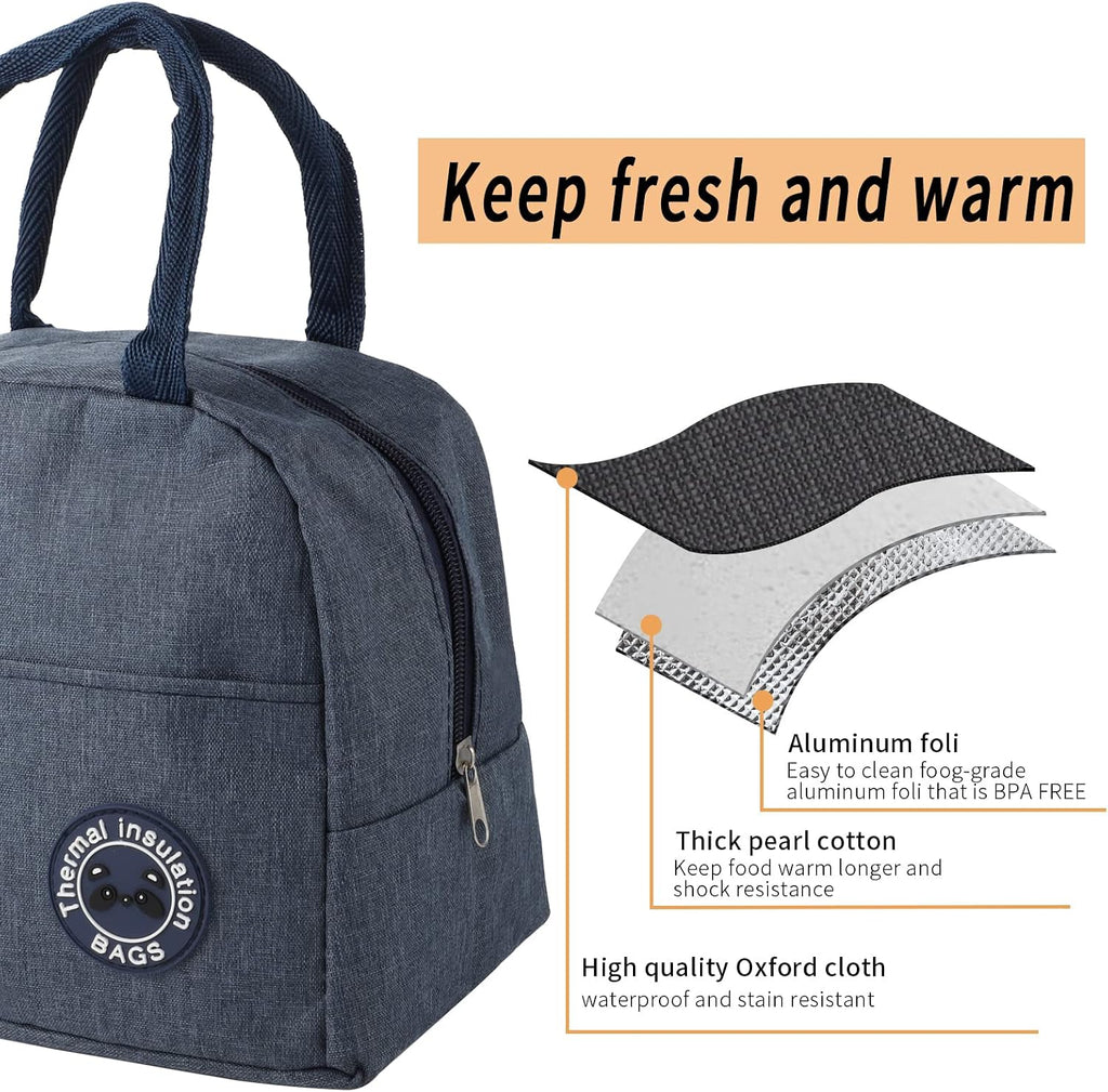 Hemiks Kuehltasche klein faltbar Isolierte Lunchtasche fuer Schule Buero