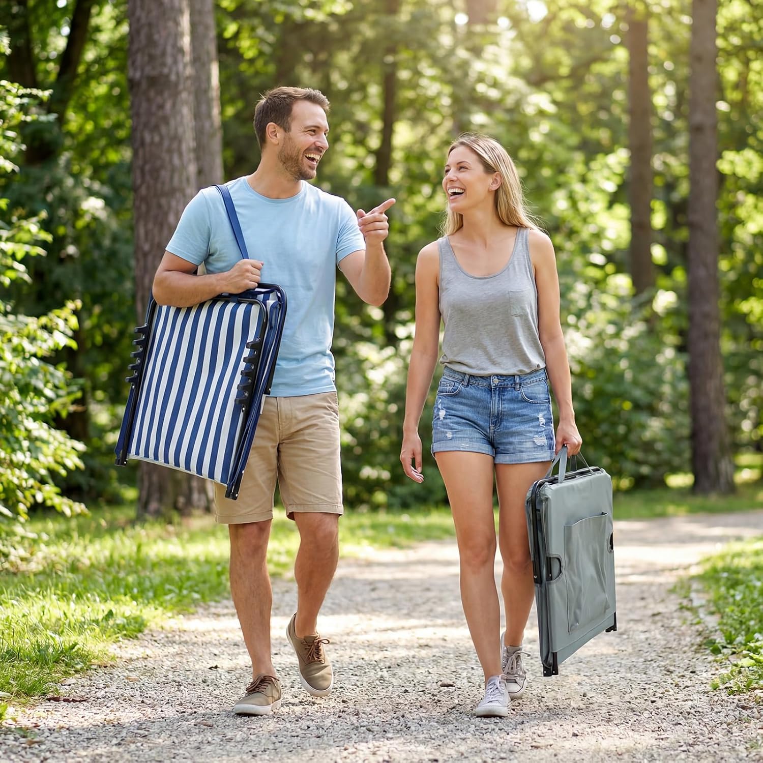Palawano Sonnenliege verstellbar 5 Positionen leicht tragbar fuer Garten Strand