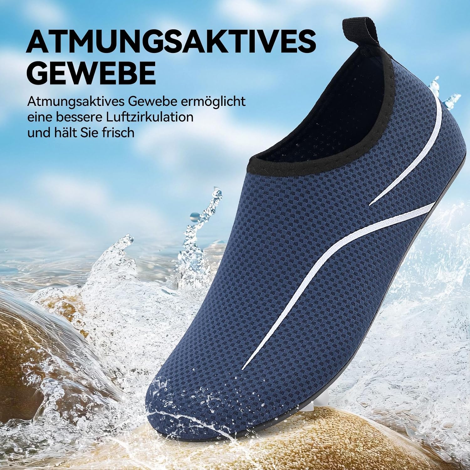 VOLHAL Wasserschuhe Unisex - Badeschuhe Strandschuhe Quick‑Dry fuer Damen/Herren