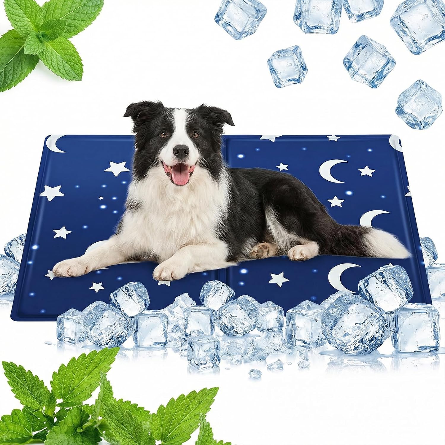 Qoosea Kuehlmatte fuer Hunde Katzen 50x65 cm selbstkuehlend faltbar Gel