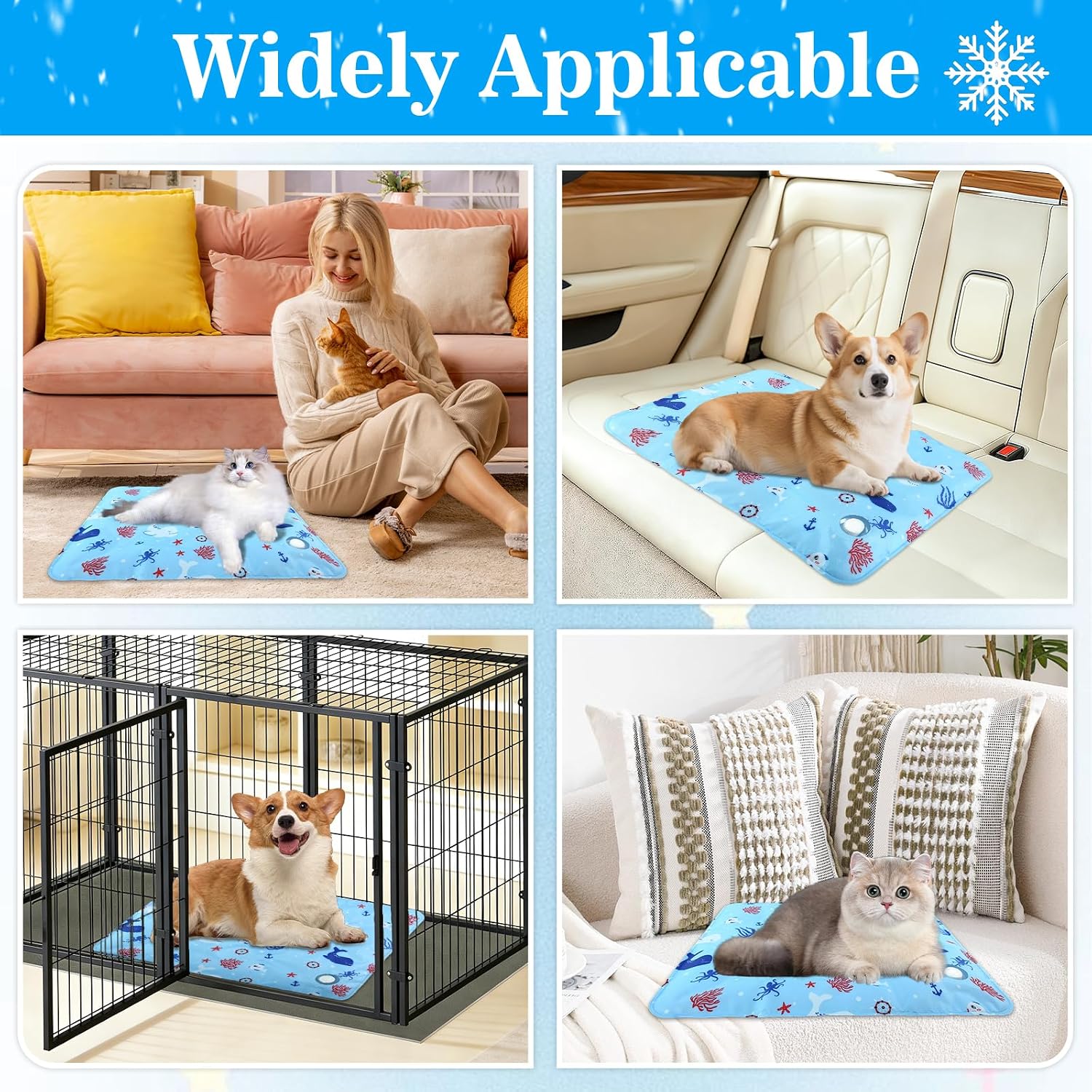 Selbstkuehlende Kuehlmatte 1cm fuer Hunde Katzen wasserdicht wiederverwendbar