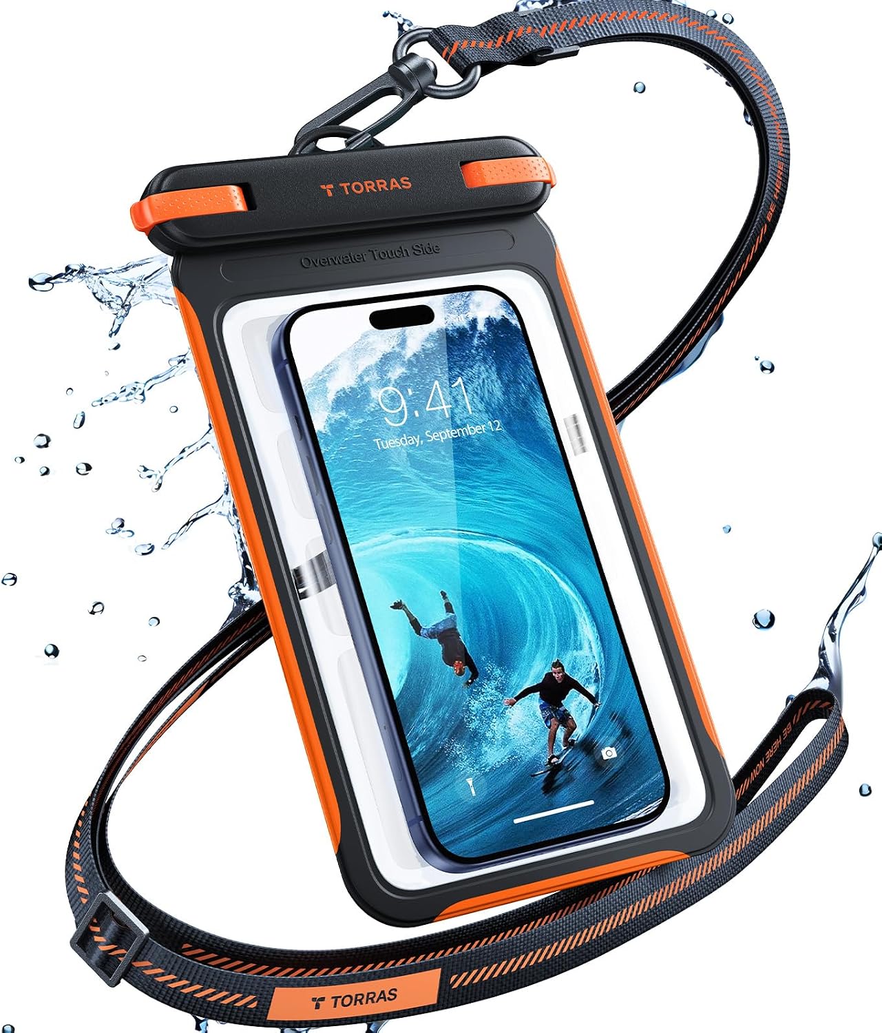 TORRAS Wasserdichte Handyhuelle IPX8 7,9" schwimmend Touch bedienbar Schwarz