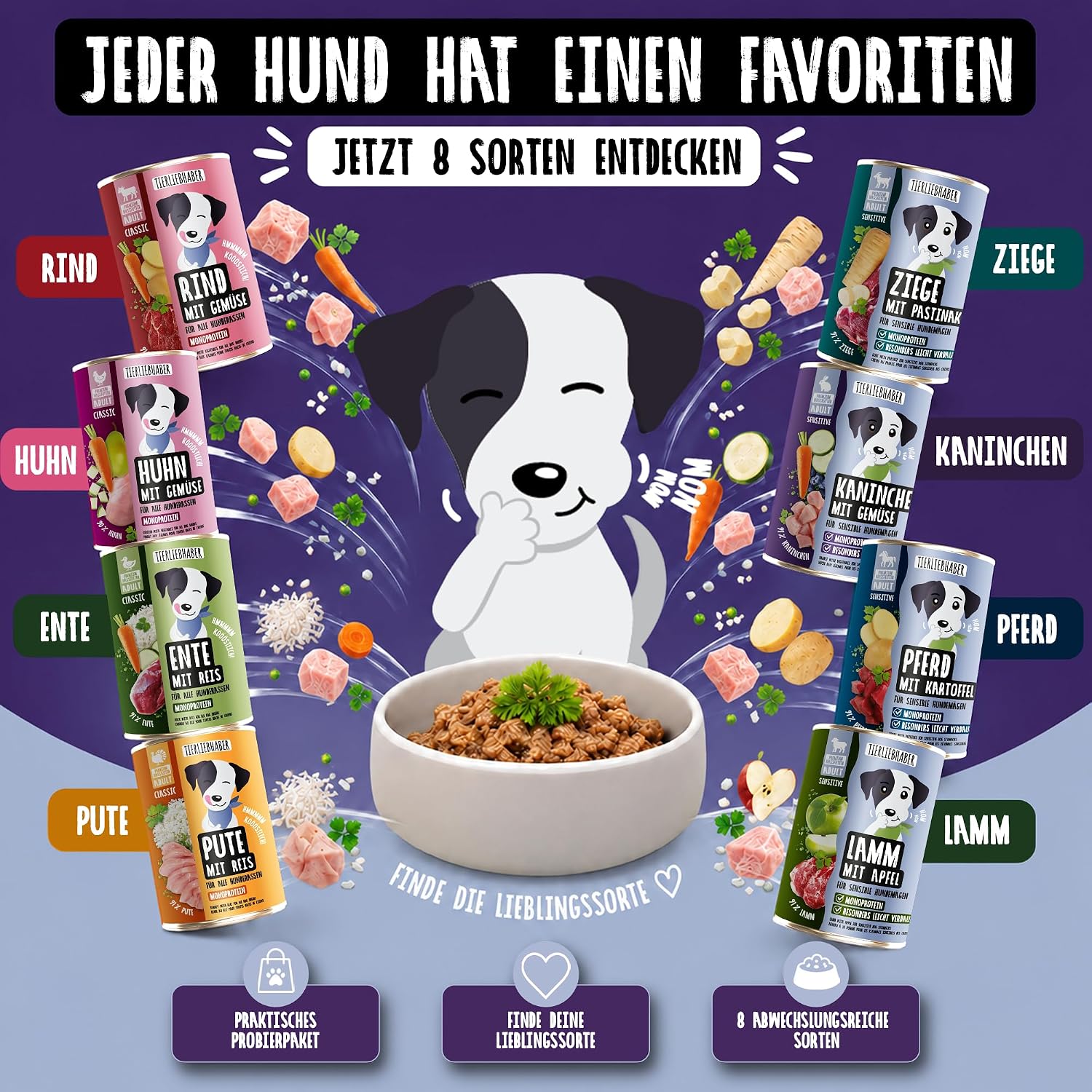 TIERLIEBHABER Hundefutter Nass Kaninchen mit Gemuese Dose