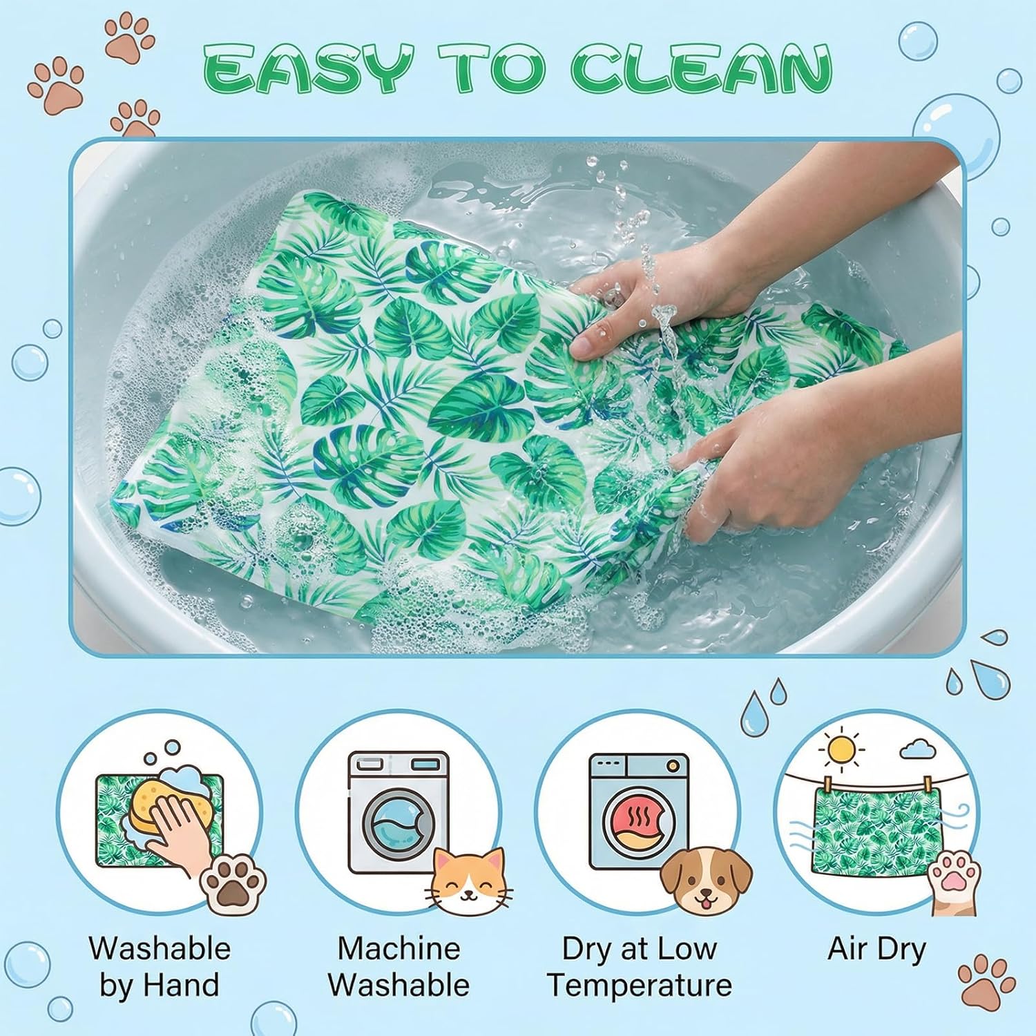 Ninonly Kuehlmatte 50x65 cm fuer Hunde und Katzen selbstkuehlend wasserdicht
