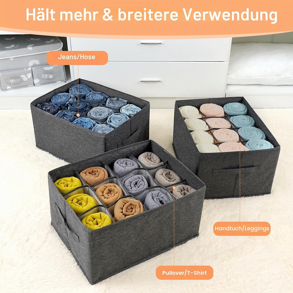 Kleiderschrank Organizer 12 Zellen Schubladen Aufbewahrungsbox fuer Kleidung