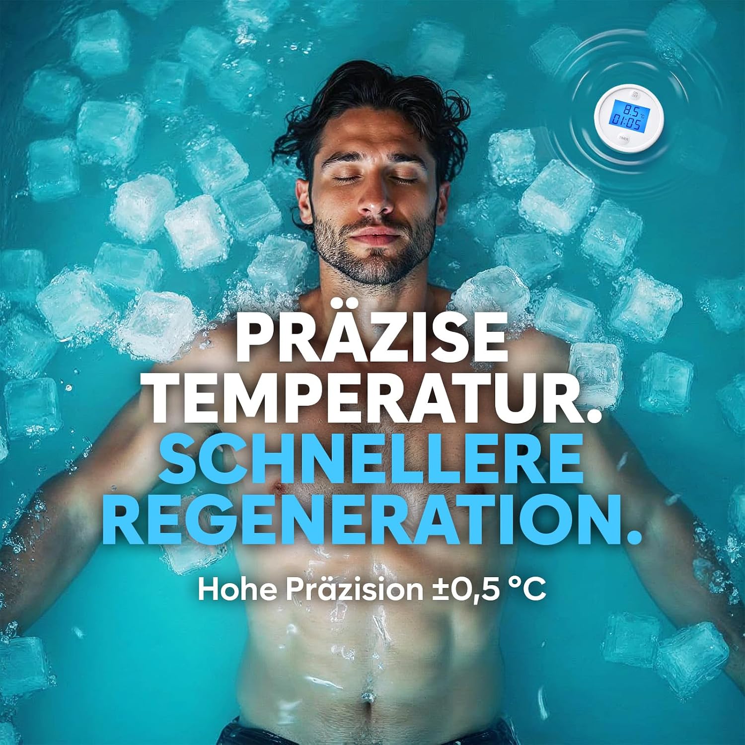 Schwimmendes Poolthermometer wasserdicht mit Timer fuer Pool Spa Whirlpool