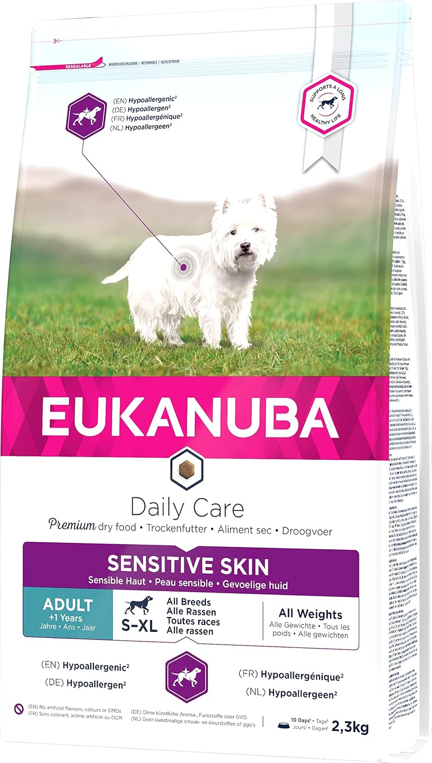 Eukanuba Daily Care Sensitive Skin Hundefutter 2,3kg hypoallergen mit Fisch