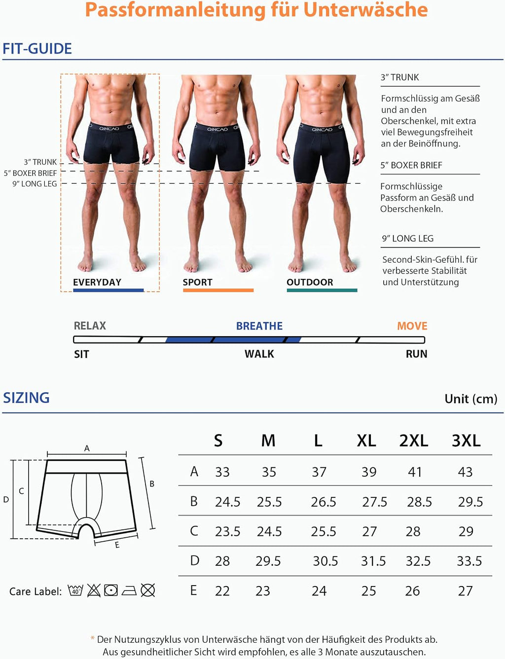 QINCAO Herren Boxershorts 6er Pack Baumwolle Retroshorts Groesse S-4XL