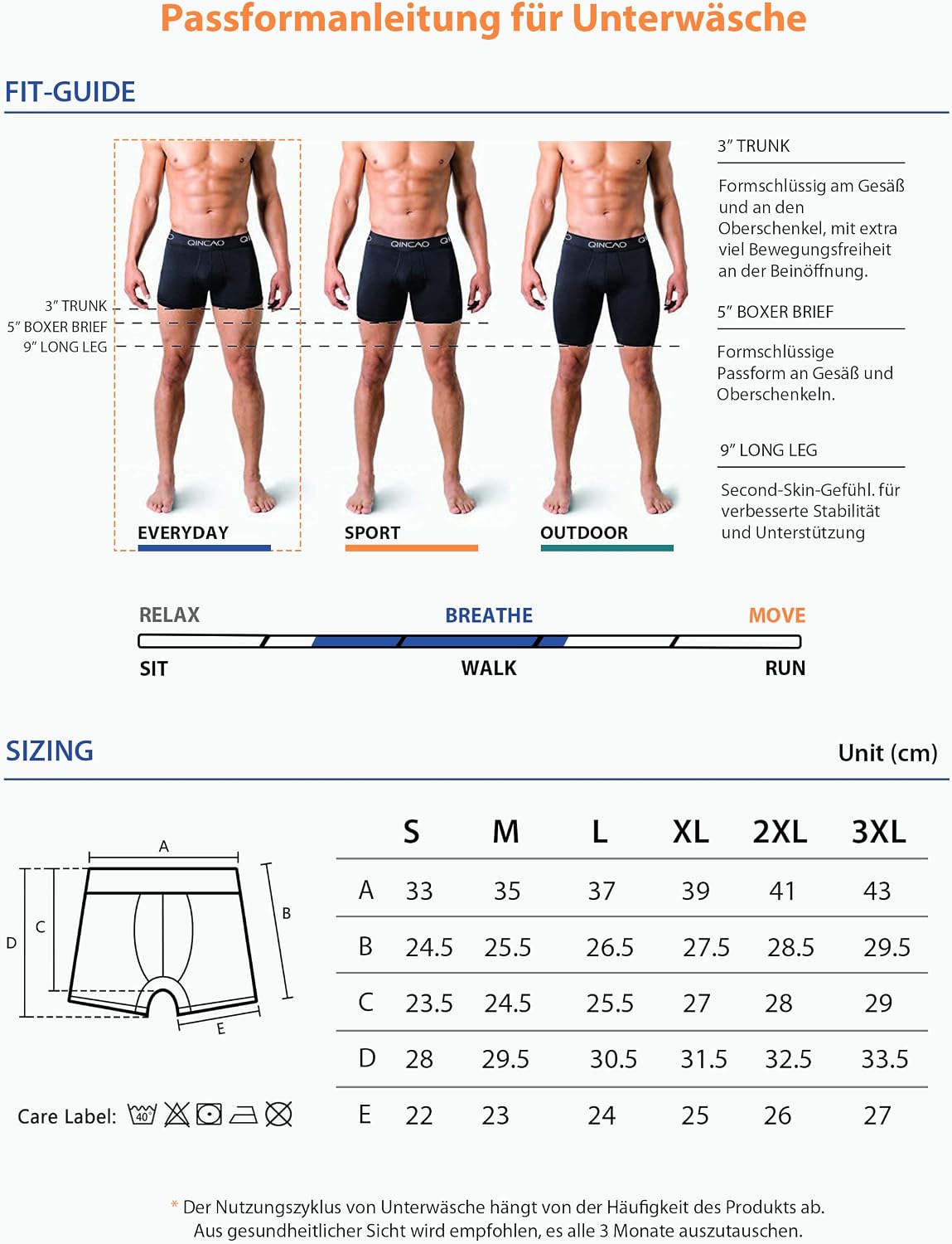 QINCAO Herren Boxershorts 6er Pack Baumwolle Retroshorts Groesse S-4XL