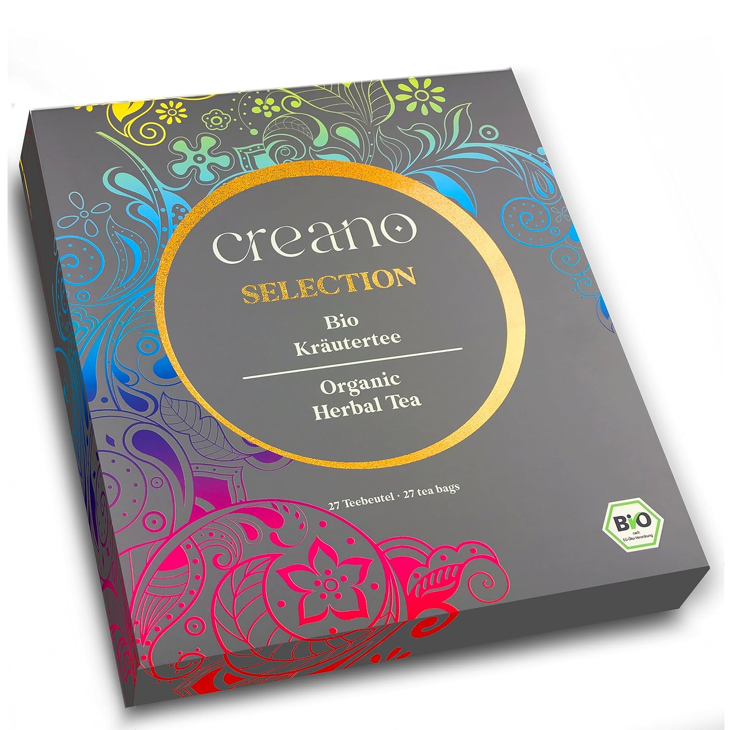 Creano Bio Tee Geschenkset 27 Teebeutel 9 Sorten Geschenkbox