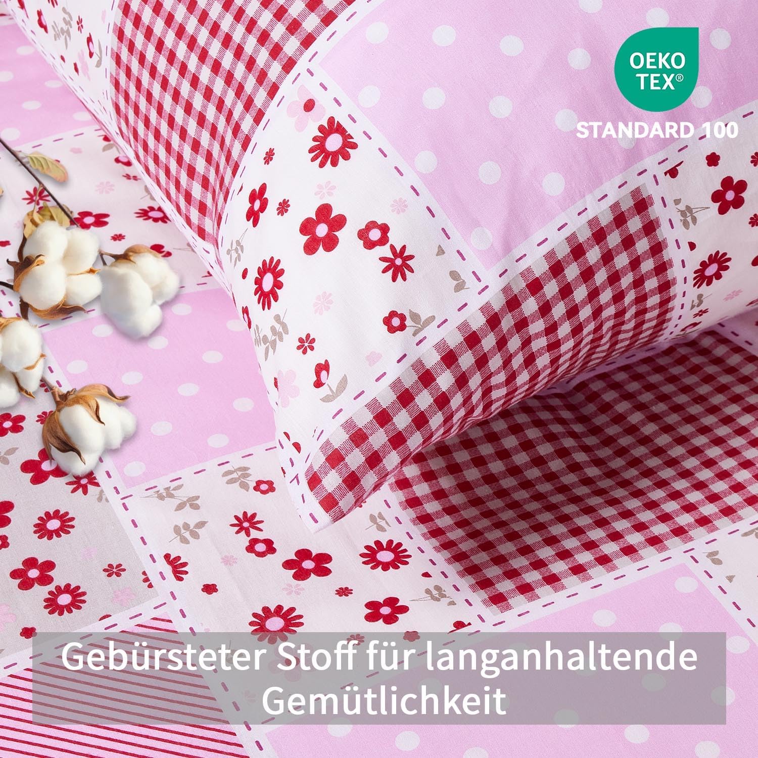 Bettwaesche 135x200 2-teilig Baumwolle Streifen Blau Oeko‑Tex Reissverschluss