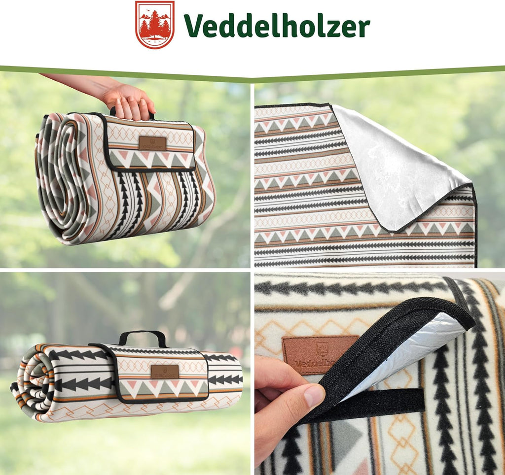Veddelholzer Stranddecke 200x200 cm wasserdicht sandfest XXL isoliert gepolstert