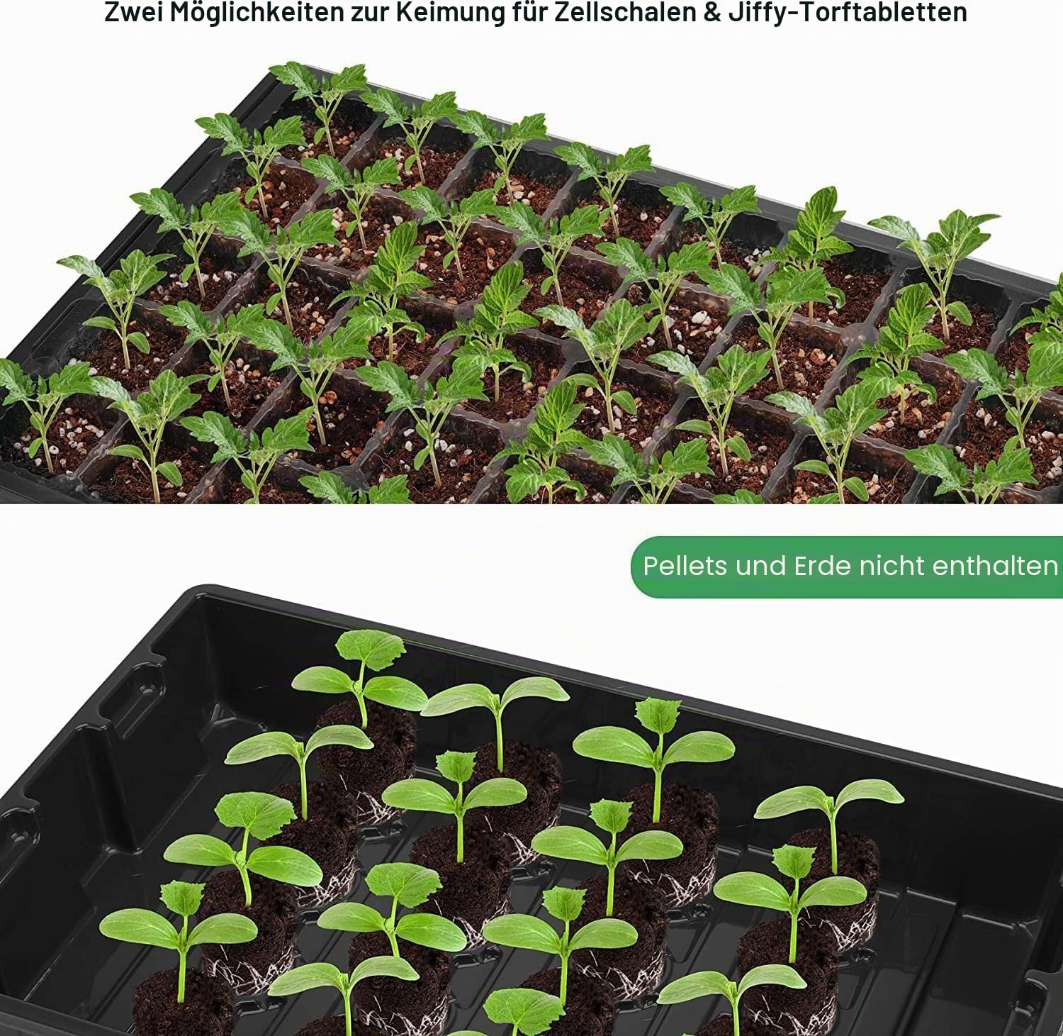 Zimmergewaechshaus 120 Zellen Anzuchtset 10er Set Mini Gewaechshaus Gruen
