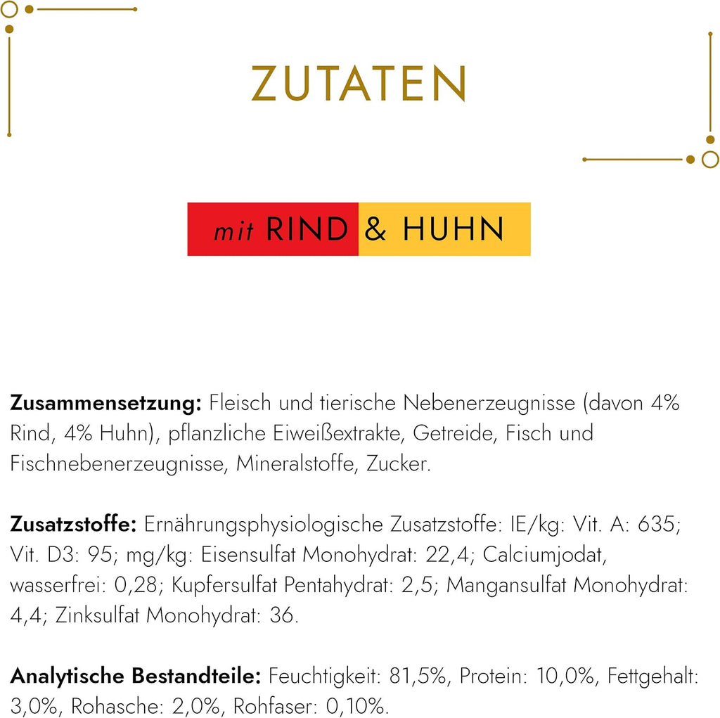 Gourmet Gold Katzennassfutter Rind & Huhn 12 x Feine Komposition