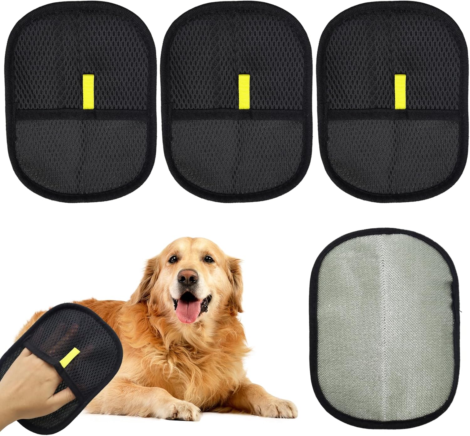 Tierhaarentferner Handschuh 4er Set Hund Katze Antistatisch Fellpflege Handschuh