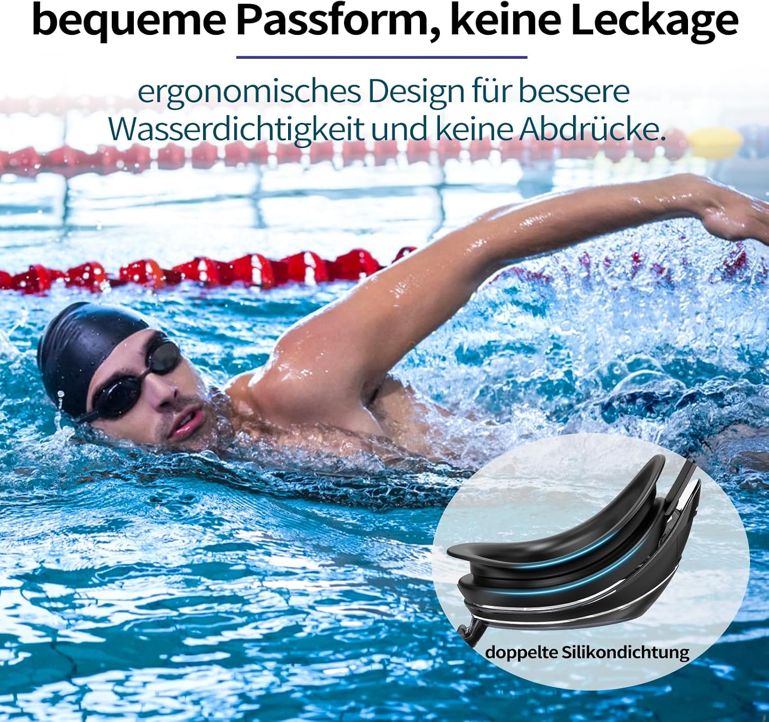Water Space Schwimmbrille 2er Pack Erwachsene Herren Damen mit UV-Schutz