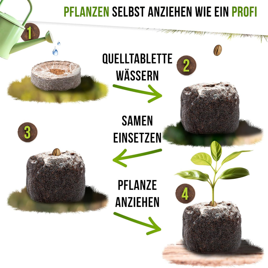 100 Kokos Quelltabletten torffrei Quelltabs Anzucht Toepfe Samen