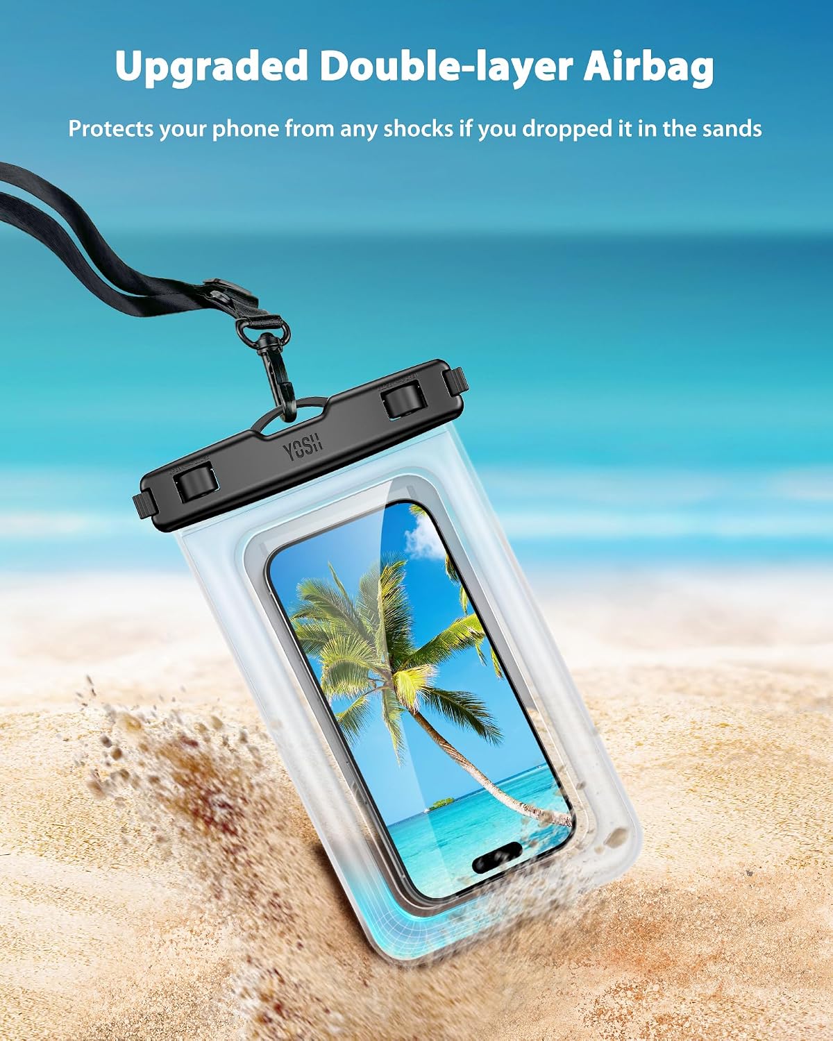 YOSH wasserdichte Handytasche bis 8,5" 2er Set fuer Bootfahren Unterwasser iPhone