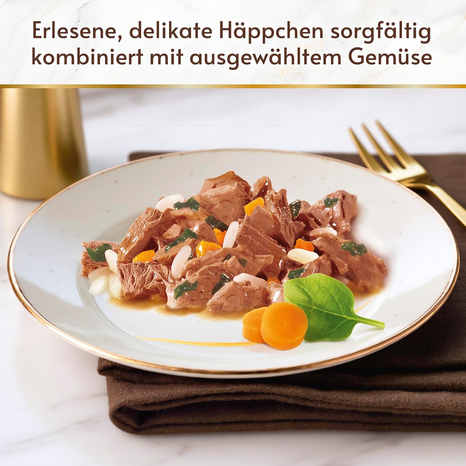 Gourmet A la Carte Nassfutter Katzen Huhn Spinat Pasta-Perlen 26x85g