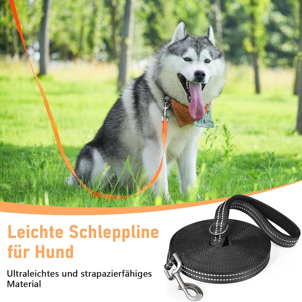 XBEN Schleppleine 3m-50m reflektierend mit Handschlaufe Metallhaken 3m-50m