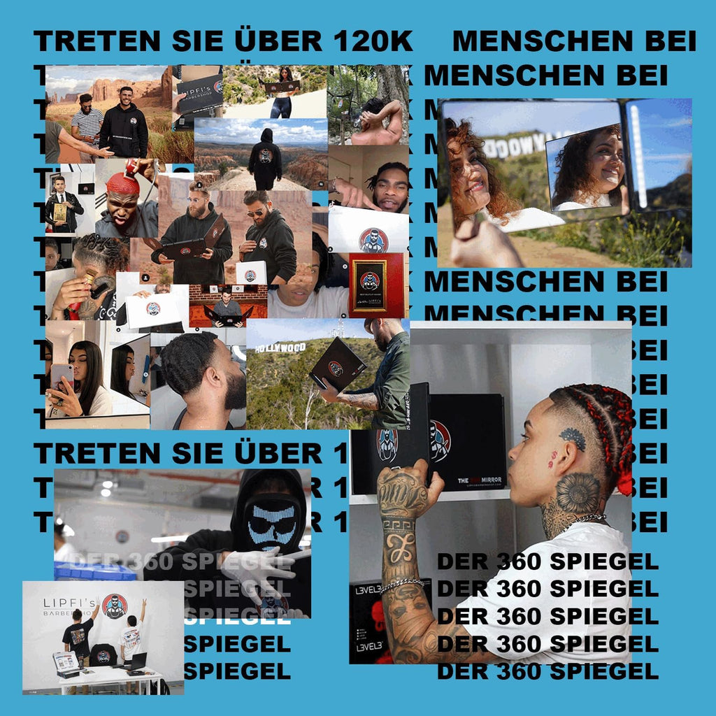 LIPFISBARBERSHOP 360° Selbsthaarschneide Spiegel 3-fach verstellbar Maenner
